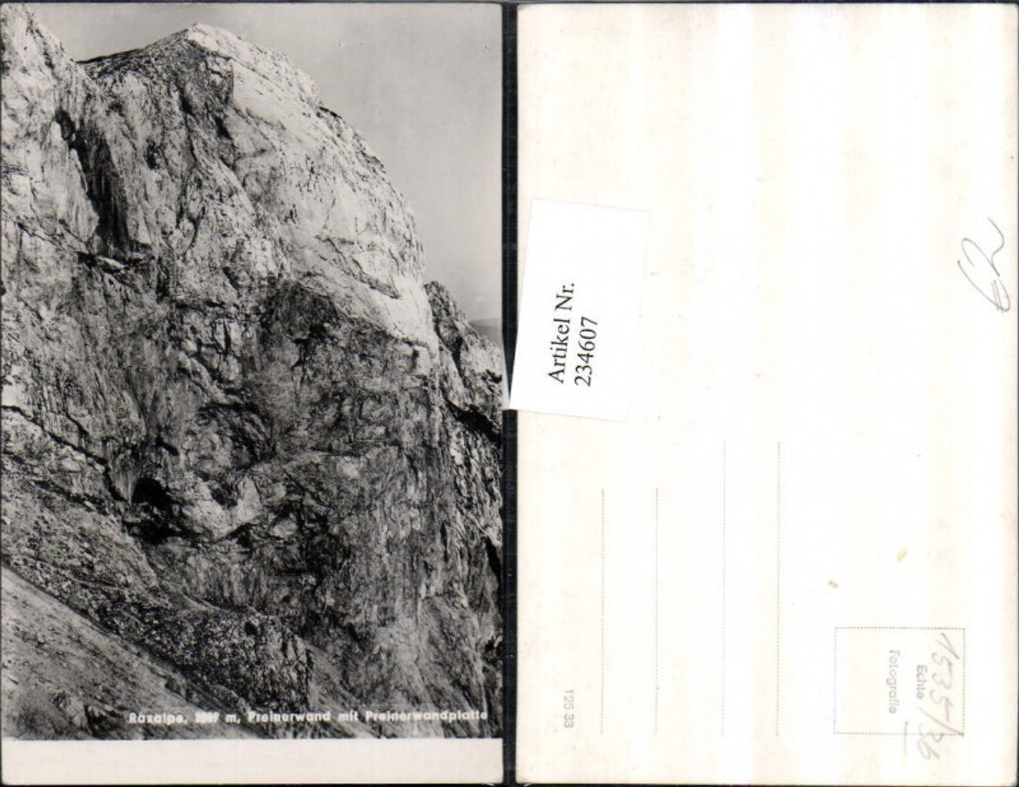 234607,Raxalpe Preinerwand m. Preinerwandplatte b. Reichenau