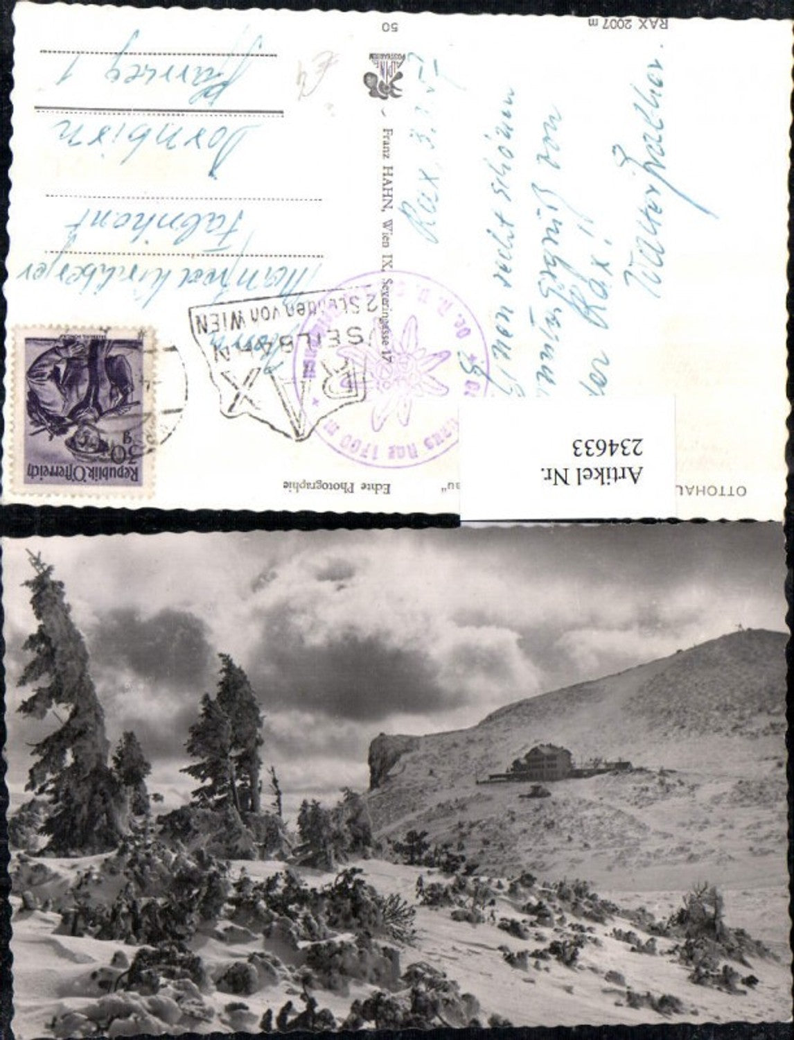 234633,Ottohaus an d. Rax b. Reichenau Winterbild