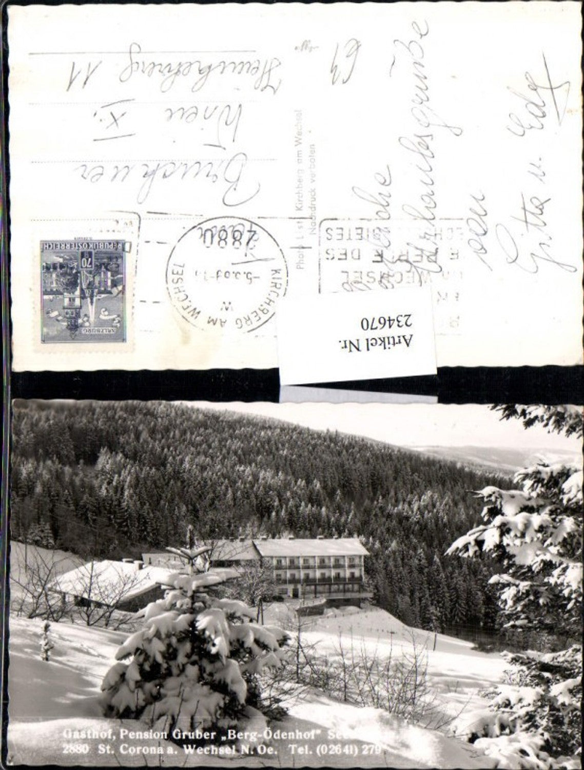 234670,Gasthof Pension Gruber Berg-Ödenhof b. St. Corona am Wechsel Winterbild
