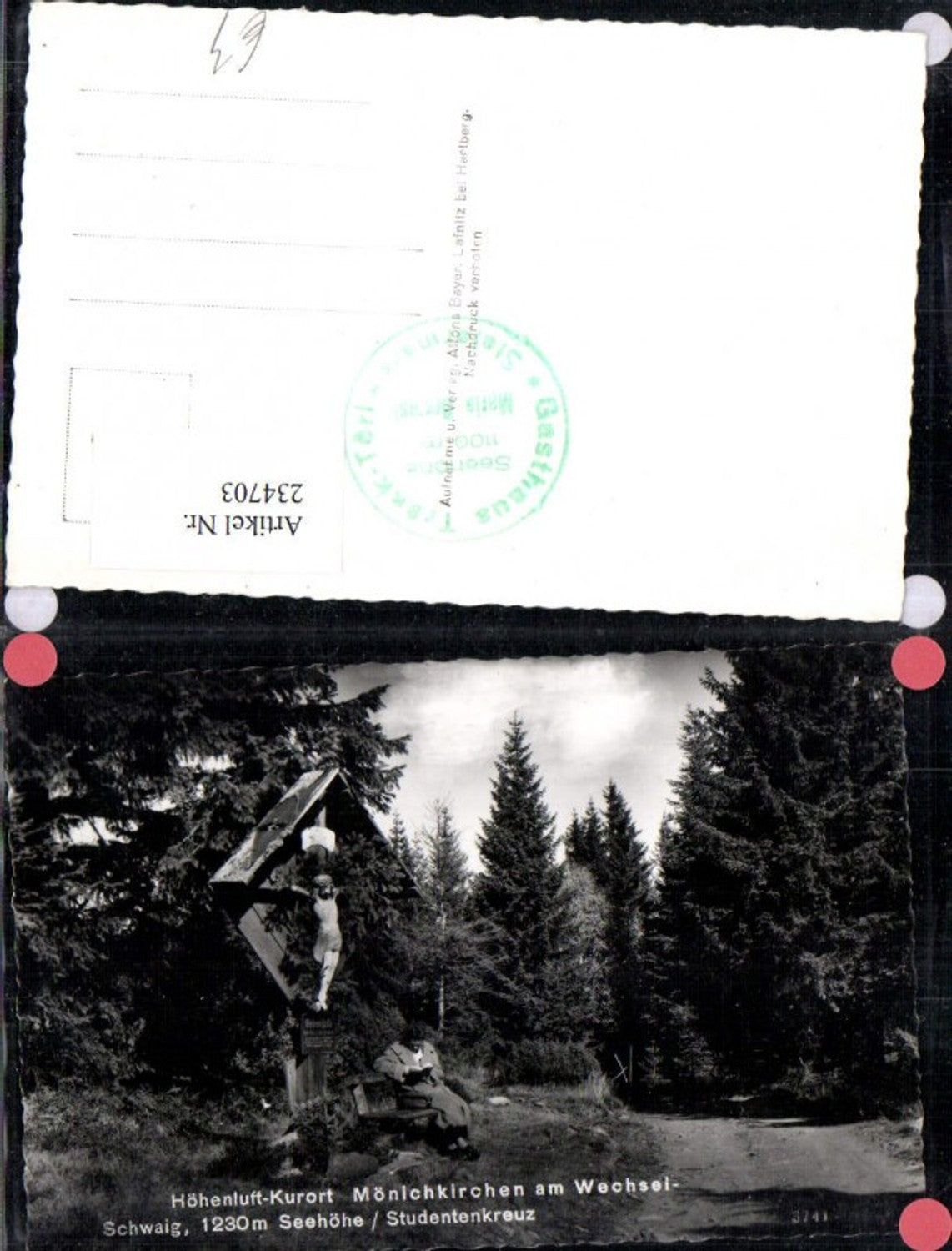 234703,Mönichkirchen am Wechsel Schwaig Studentenkreuz Wegkreuz