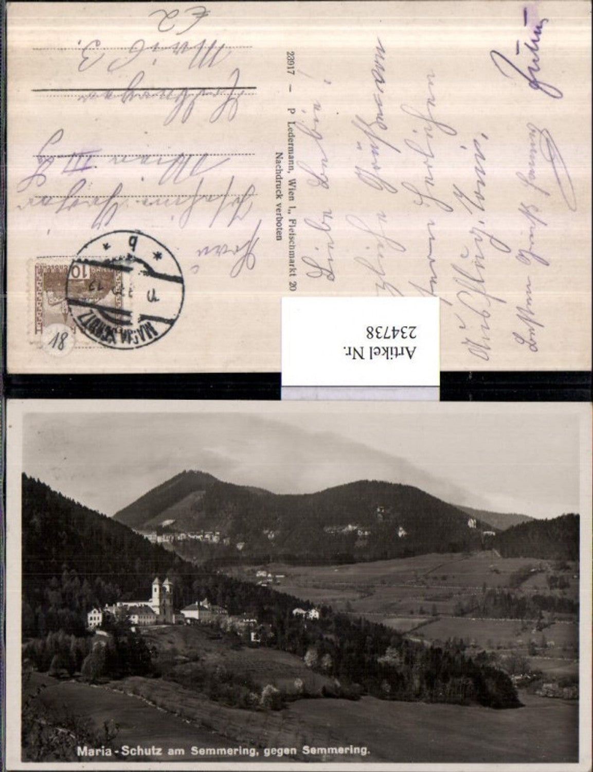 234738,Maria Schutz am Semmering Totale geg. Semmering