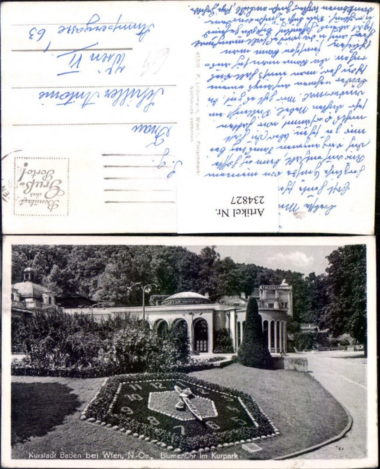 234827,Baden b. Wien Blumenuhr im Kurpark