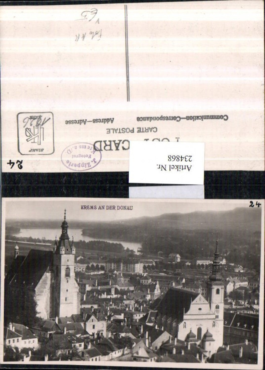 234868,Seltene Foto AK Krems an d. Donau Teilansicht Kirche