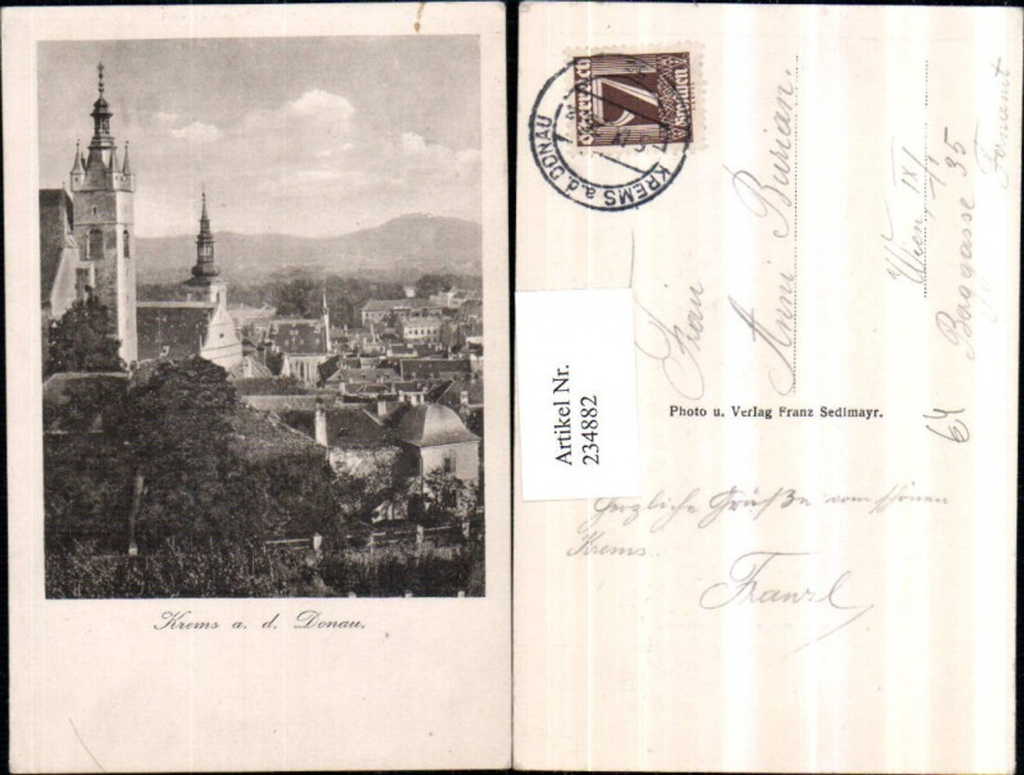 234882,Krems an d. Donau Teilansicht Kirchen