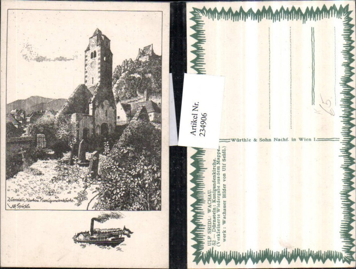 234906,Künstler AK Ulf Seidl Wachau Dürnstein Kunigundenkirche Kirche