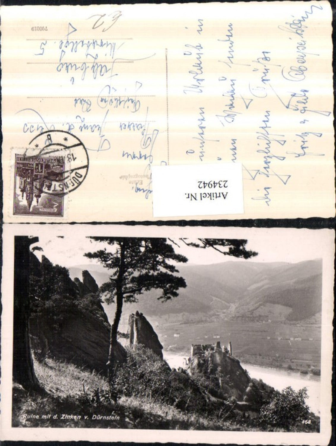 234942,Ruine Dürnstein mit d. Zinken