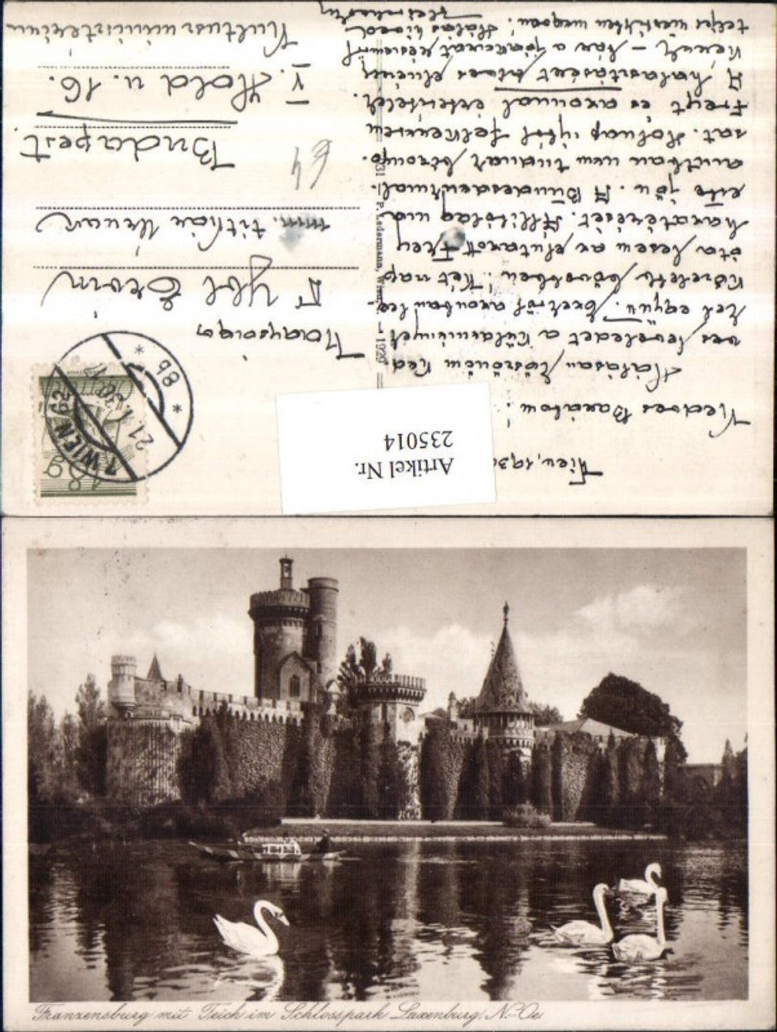 235014,Franzensburg m. Teich im Schlosspark Laxenburg