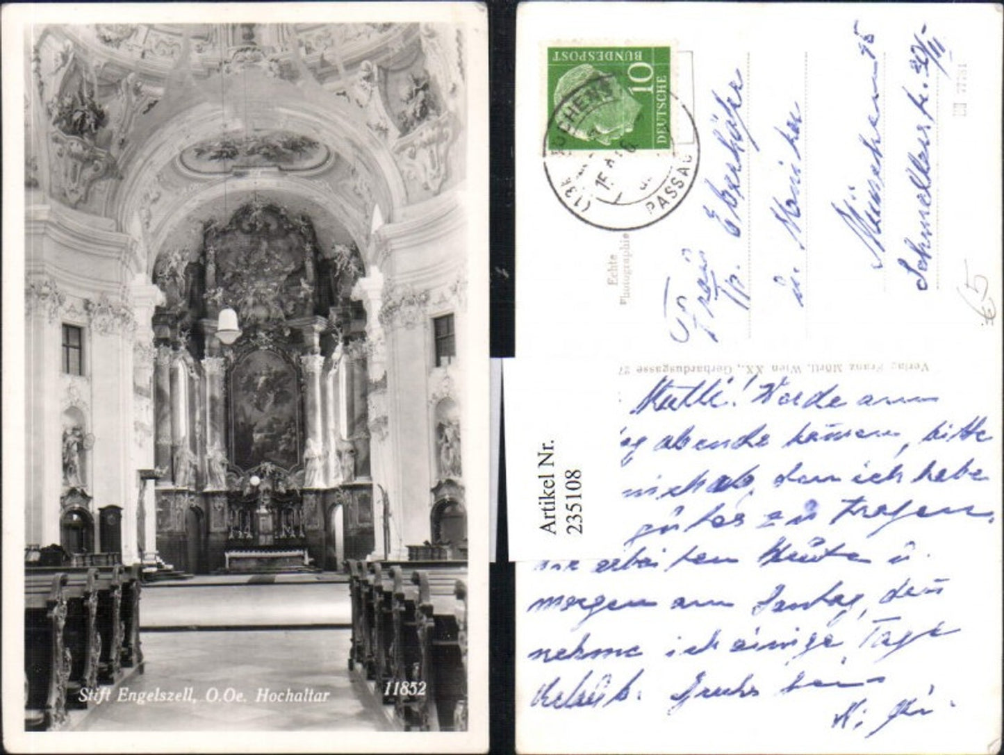 235108, Engelszell Abbey, interior view of the high altar