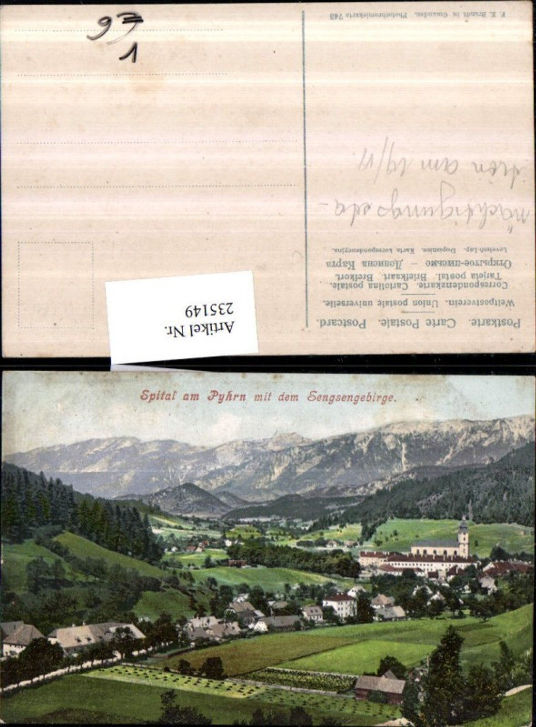 235149,Spital am Pyhrn Totale m. d. Sengsengebirge pub F. E. Brandt 743