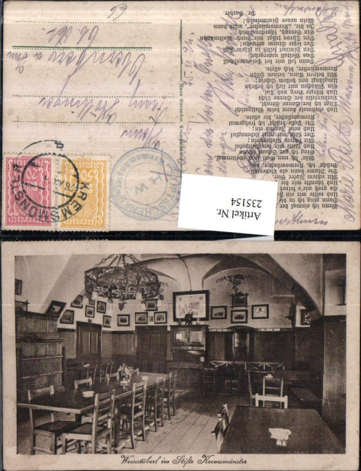 235154,Weinstüberl im Stift Kremsmünster Innenansicht