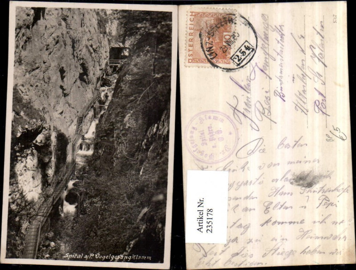 235178,Spital am Pyhrn Vogelgesangklamm Klamm Bahnpost Zug 254