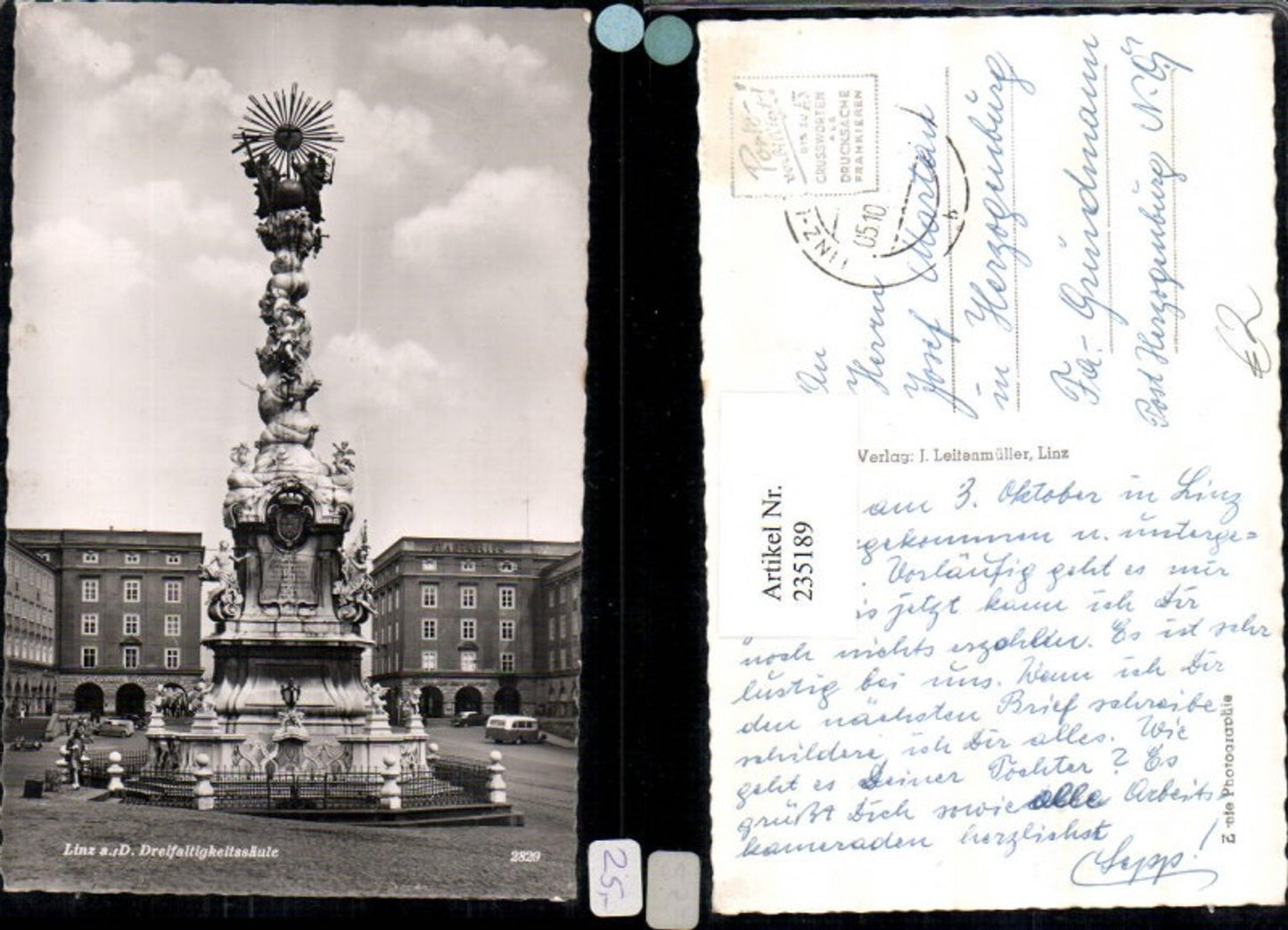 235189,Linz an d. Donau Dreifaltigkeitssäule Pestsäule