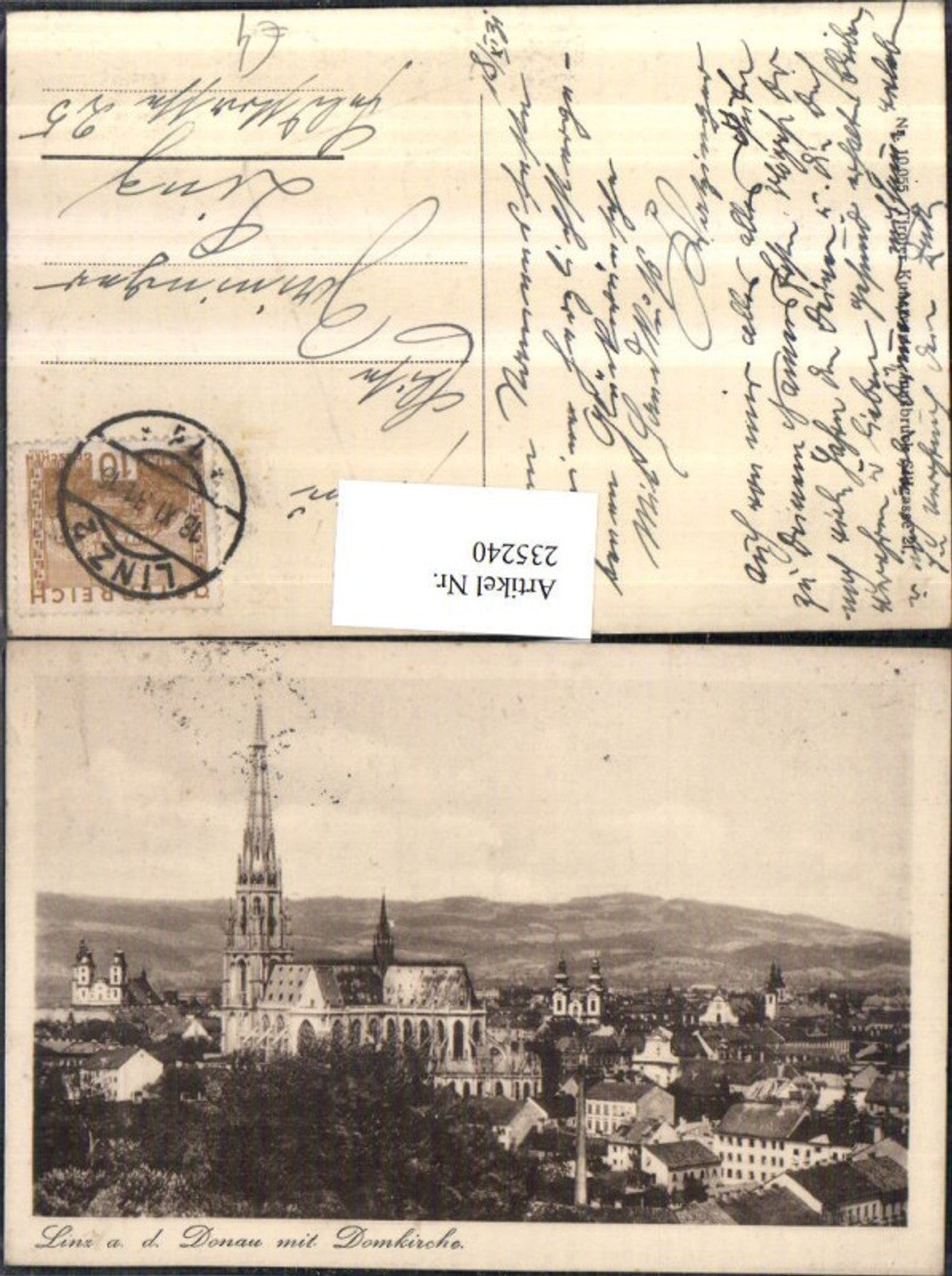 235240,Linz an d. Donau Teilansicht m. Domkirche