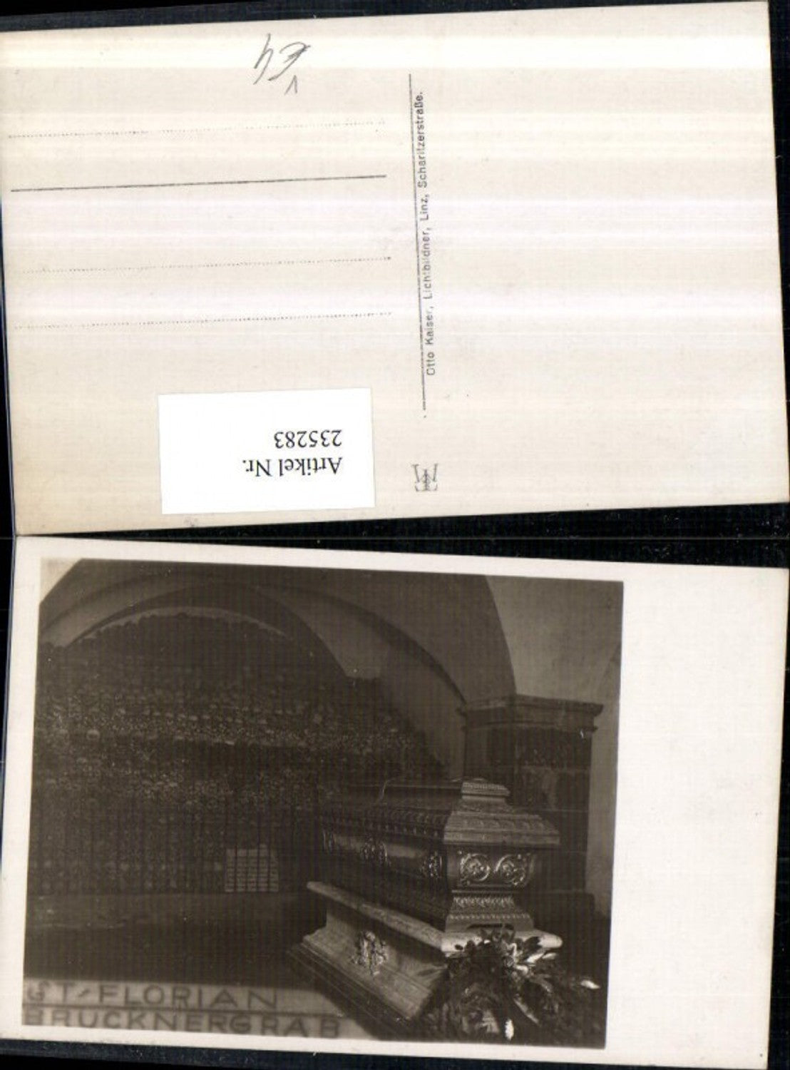 235283,Foto AK Stift St. Florian Brucknergrab Grabmal pub Otto Kaiser
