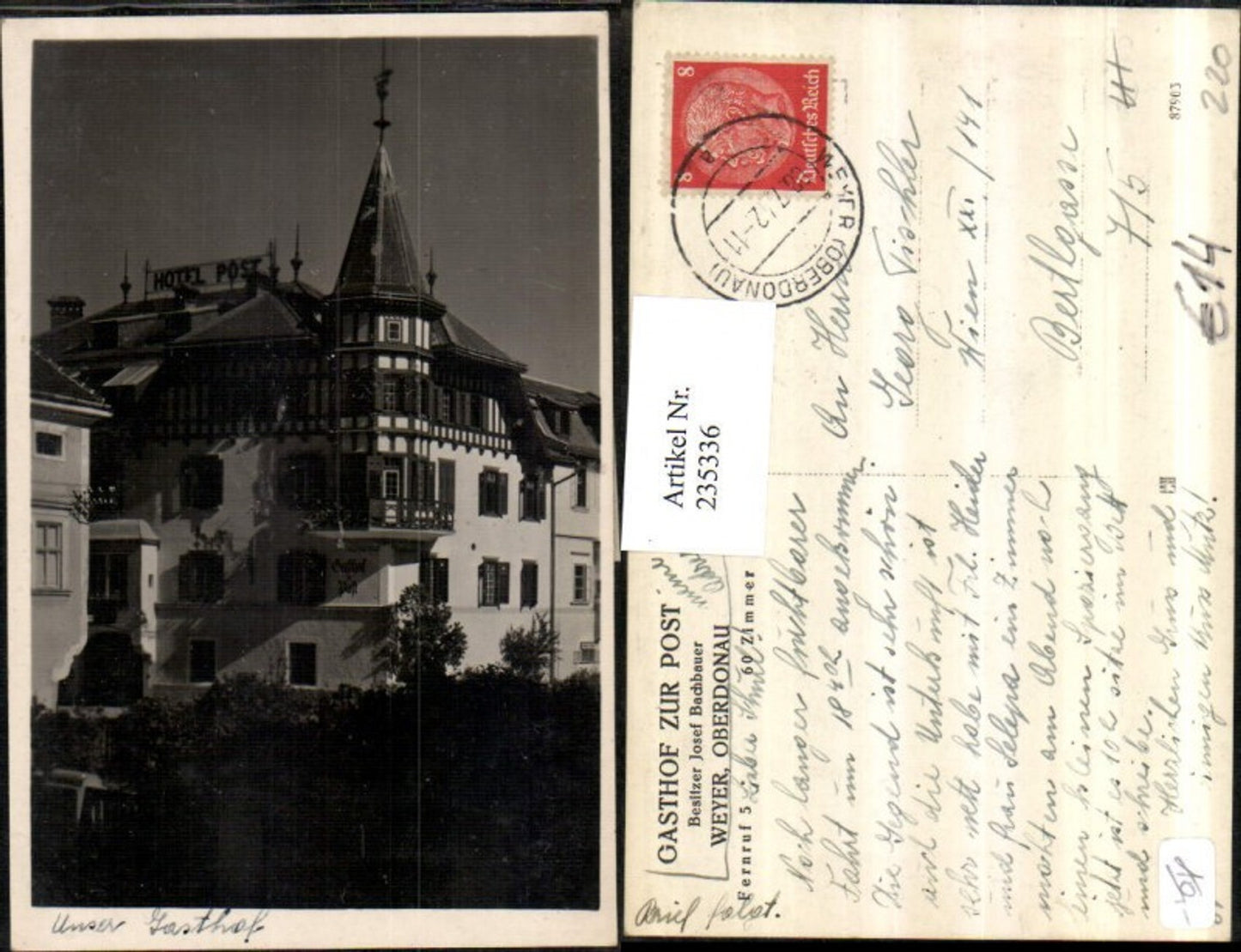 235336,Weyer Gasthof zur Post Besitzer Josef Bachbauer