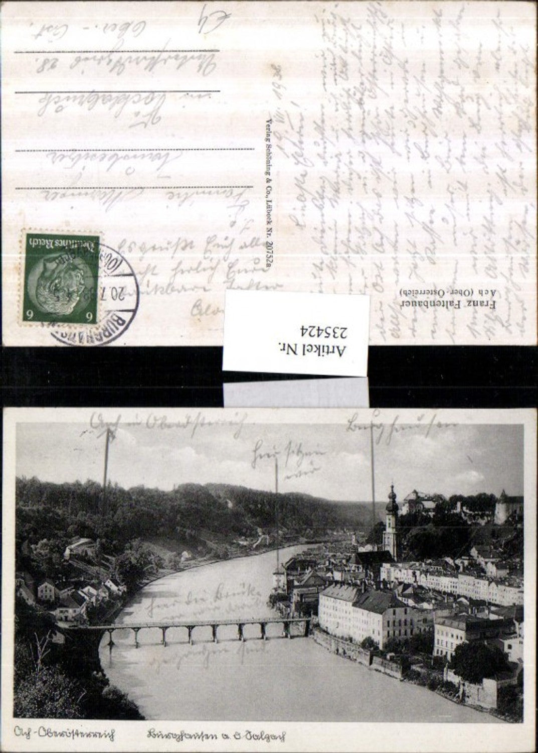 235424,Ach in Oberösterreich Brücke nach Burghausen an d. Salzach Grenze