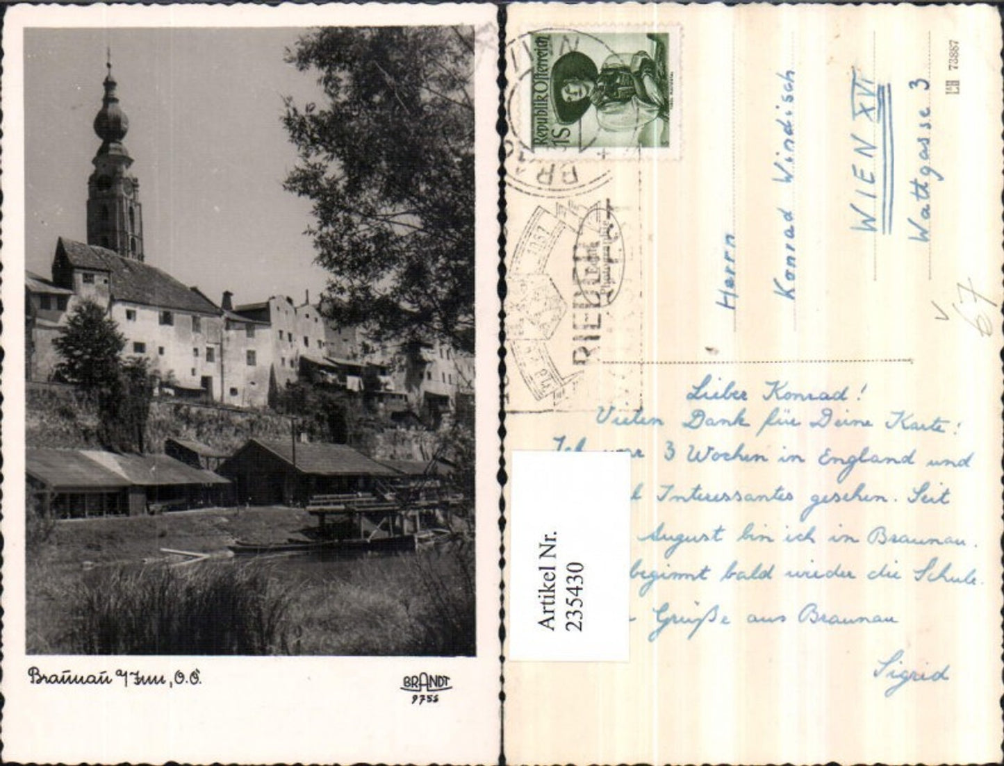 235430,Braunau am Inn Partie Kirchenturm pub F. E. Brandt 9756