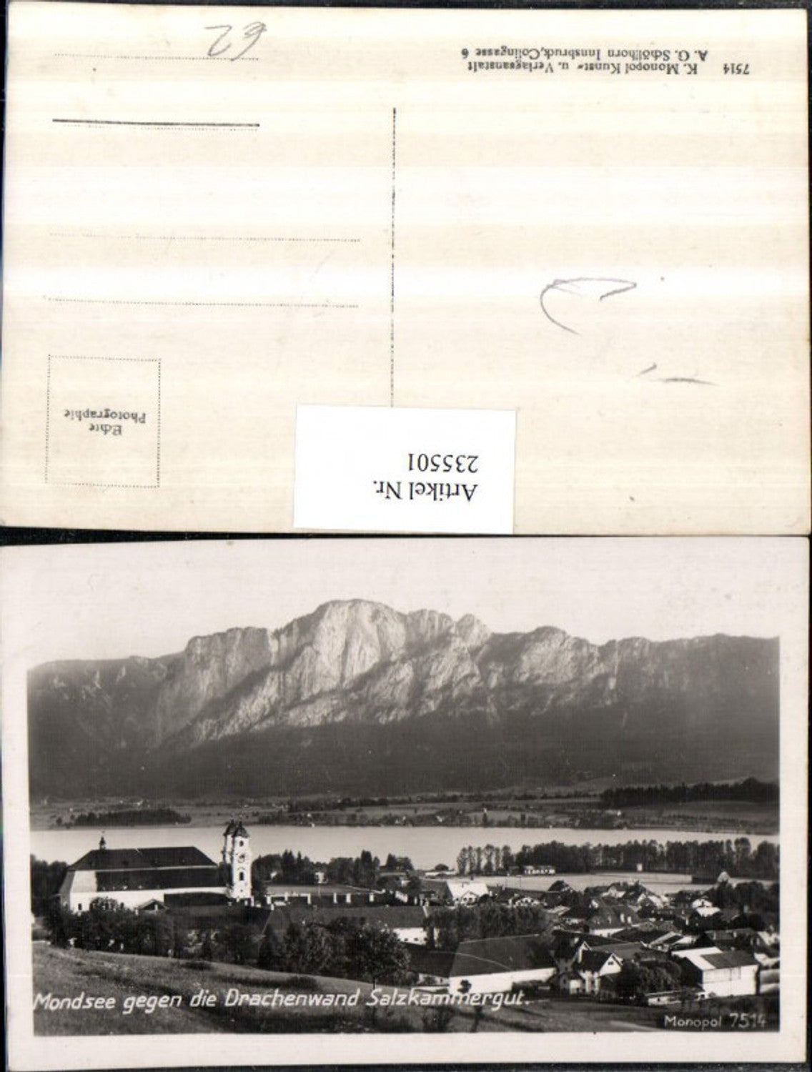 235501,Mondsee Totale geg. d. Drachenwand