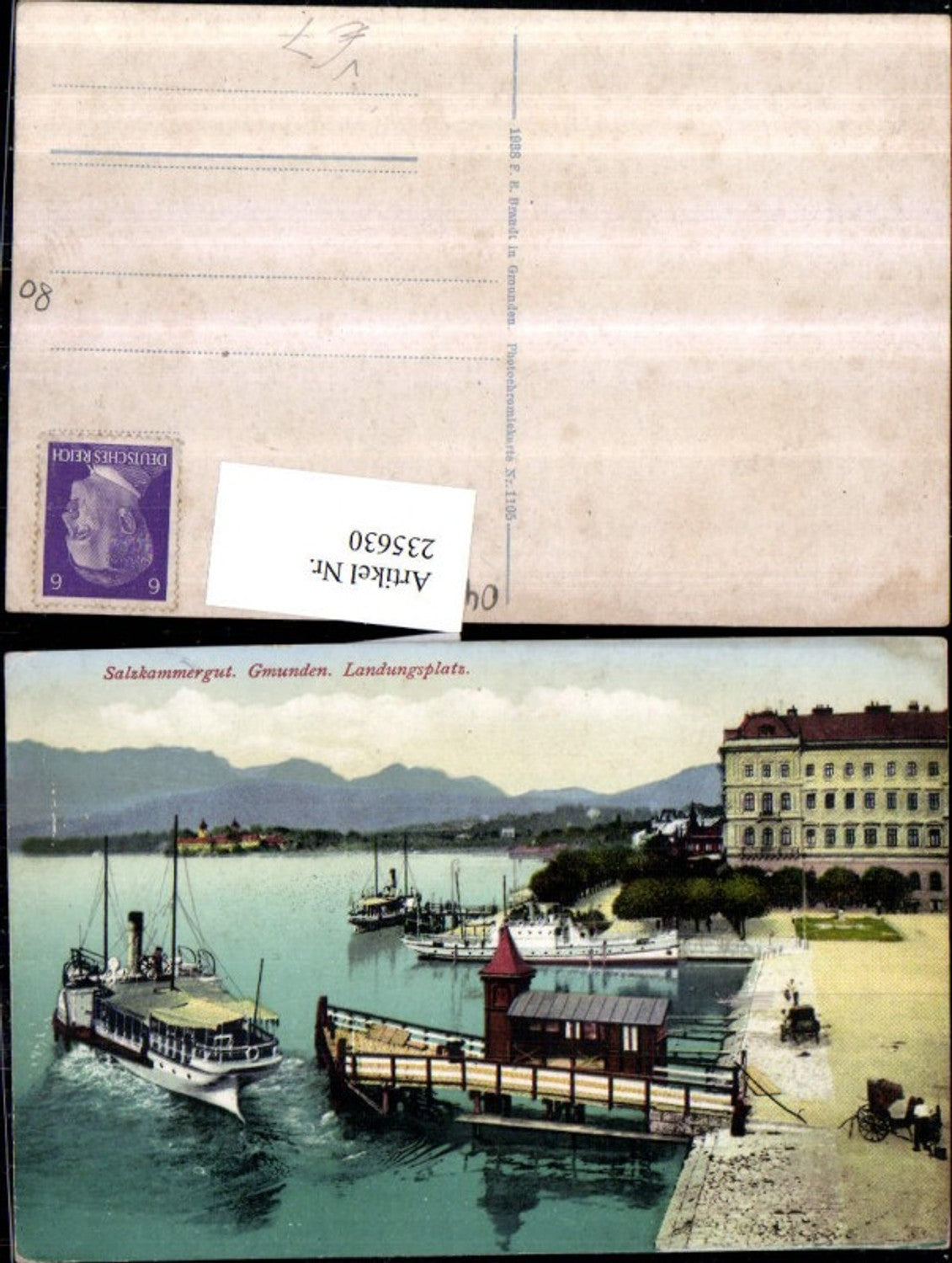 235630,Gmunden Landungsplatz Dampfer pub F. E. Brandt 1105