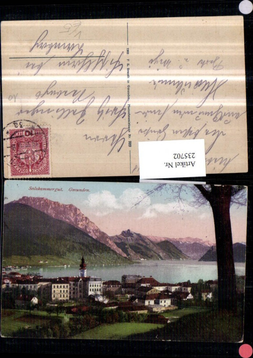 235702,Gmunden Teilansicht pub F. E. Brandt 929