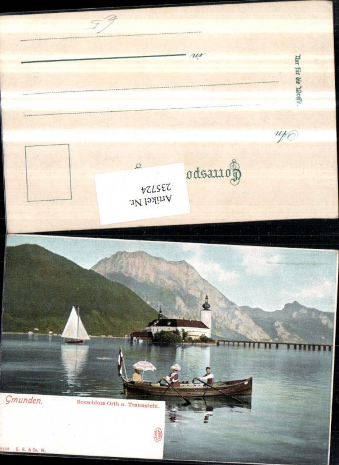235724,Gmunden Seeschloss Schloss Orth u. Traunstein Ruderboot