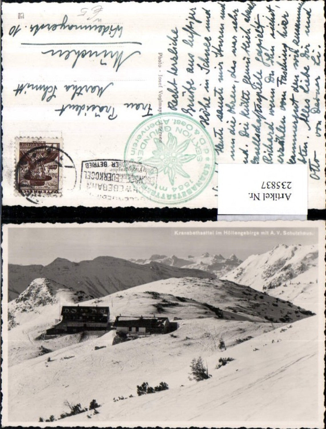 235837,Kranabethsattel im Höllengebirge m. Schutzhaus b. Ebensee Winterbild