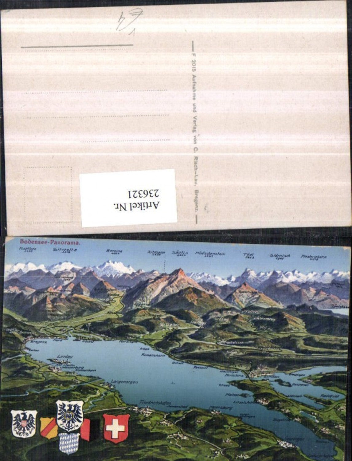 236321,Bodensee Panorama aus d. Vogelschau Totale Konstanz Lindau Bregenz pub Risch-Lau 2015