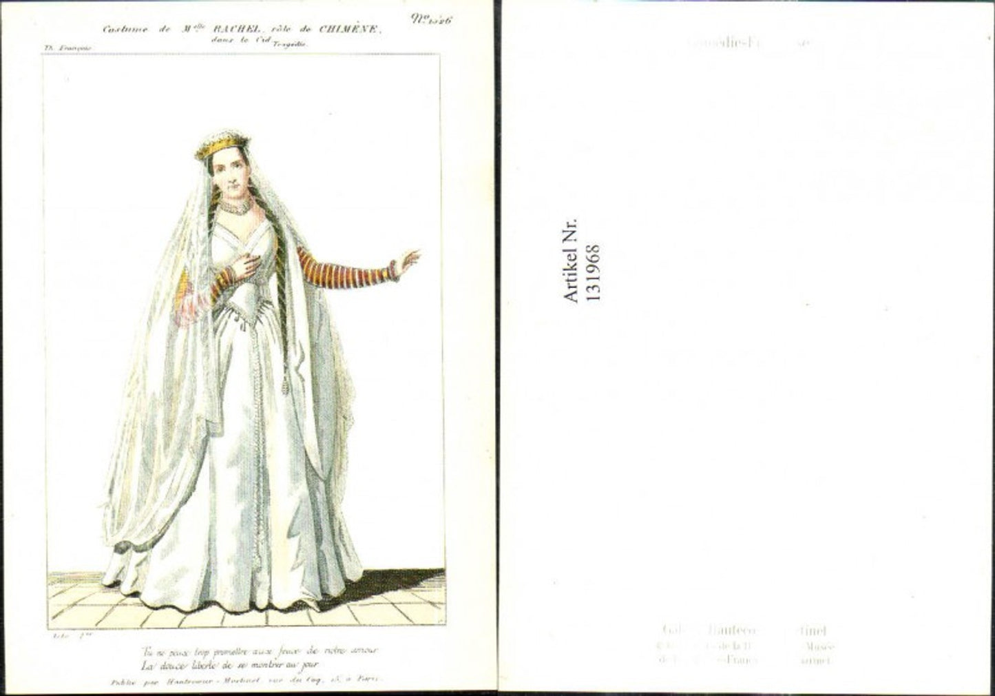 131968,Repro Jugendstil Theatre Francais Costumes Parisiens Pariser Mode Frau Kostüm Chlemene