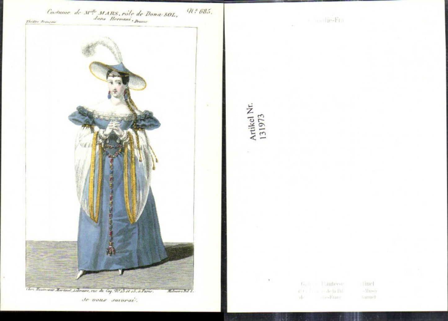 131973,Repro Jugendstil Theatre Francais Costumes Parisiens Pariser Mode Frau Kostüm Dona Sol