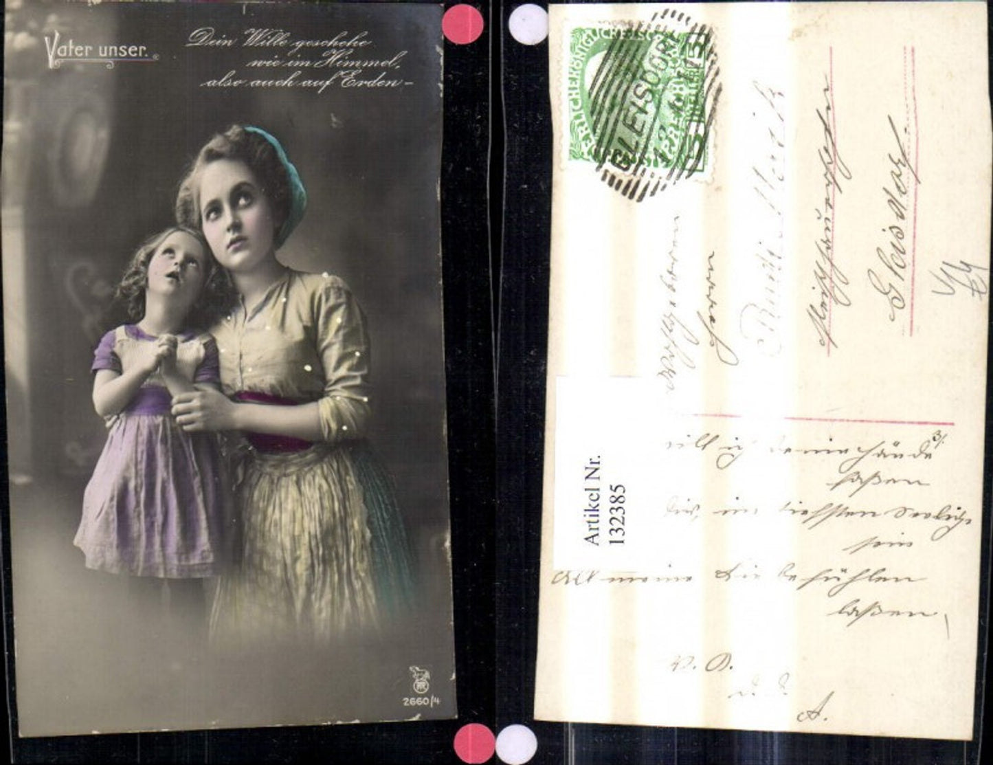 132385,Religion Frau Mädchen Gebet Vater unser Dein Wille geschehe wie i. Himmel so auch a. Erden pub RPH 2660/4