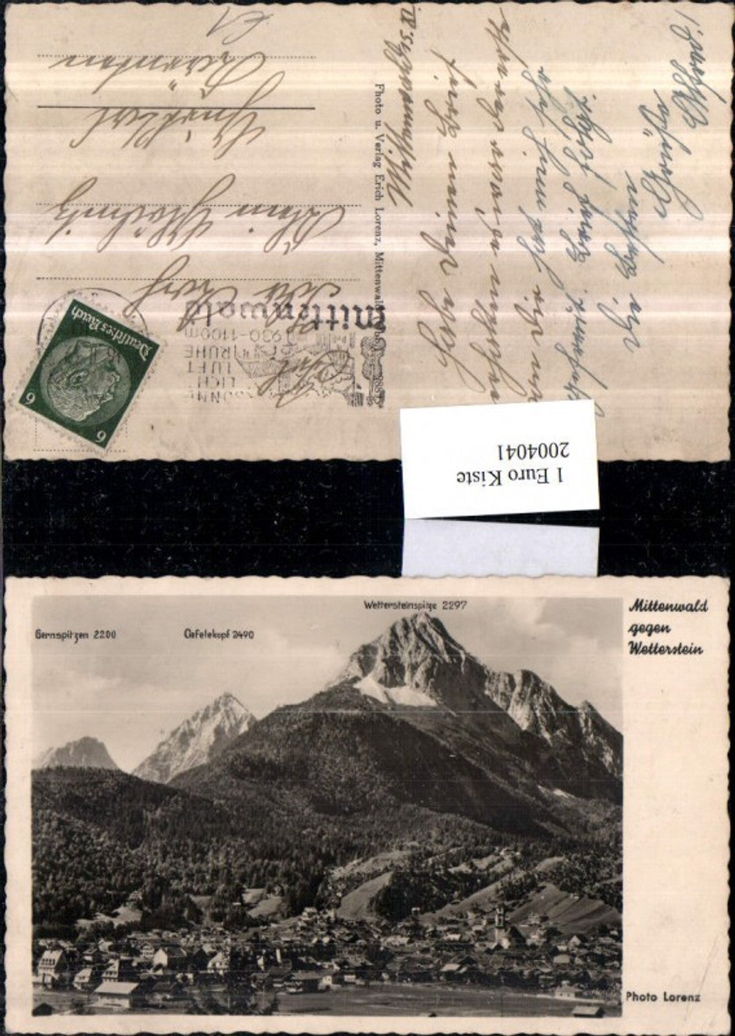 2004041,Mittenwald Totale geg. Wetterstein Bernspitzen u. Gefelekopf