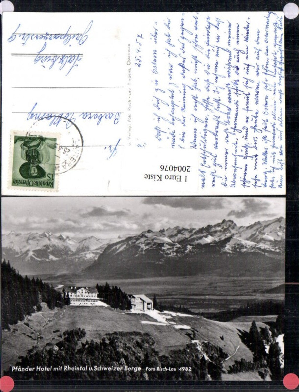 2004076,Pfänder Hotel m. Rheintal u. Schweizer Berge b. Bregenz pub Risch-Lau 4982