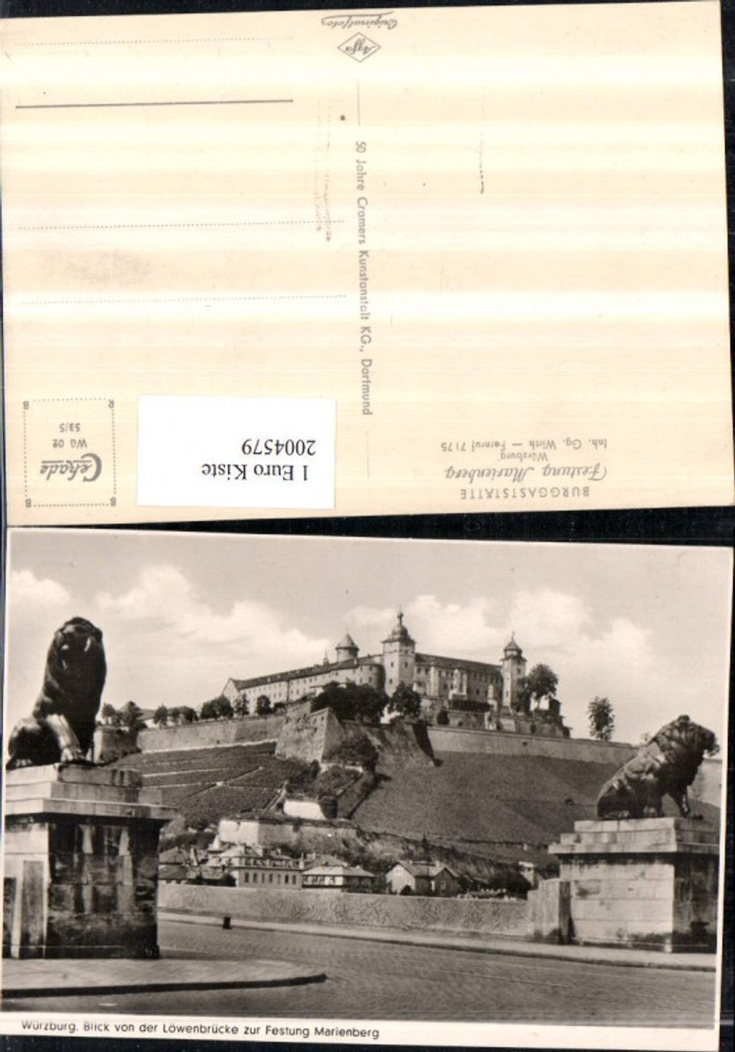 2004579,Würzburg Blick v. d. Löwenbrücke zur Festung Marienberg