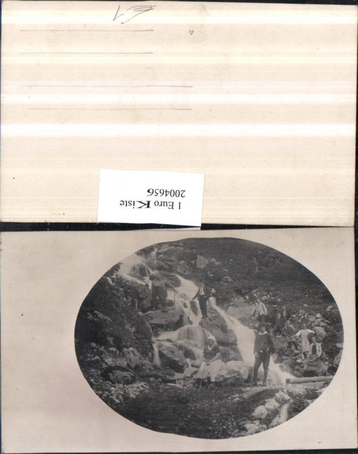 2004656,Foto AK Personen Leute b. Wandern Wasserfall