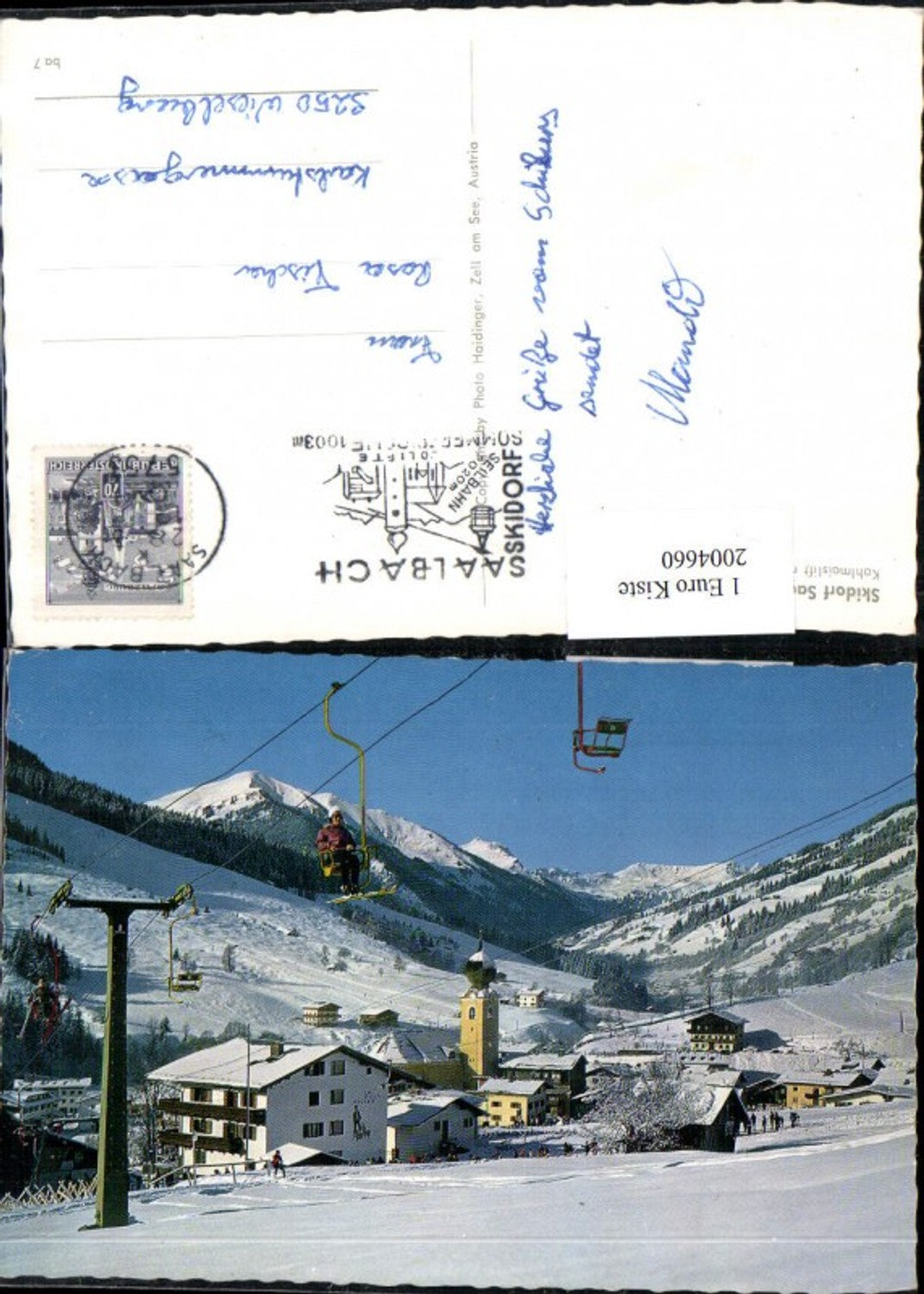2004660,Saalbach Totale Kohlmaislift m. Zwölferkogel Sessellift Winterbild
