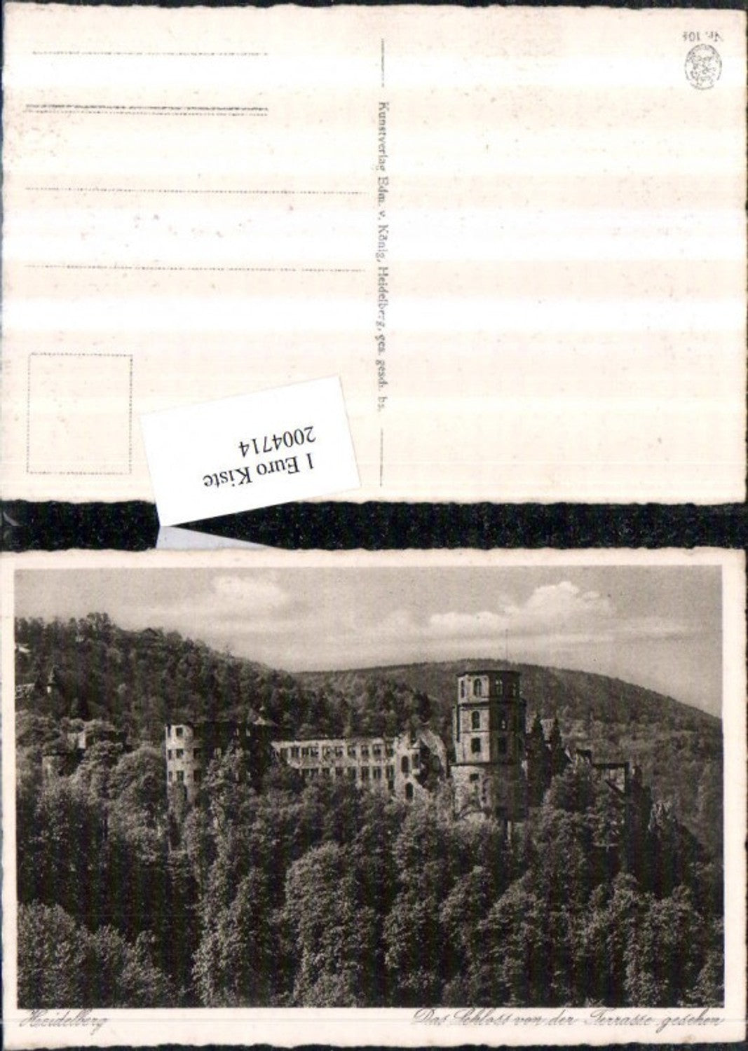 2004714,Heidelberg Das Schloss v. d. Terrasse gesehen