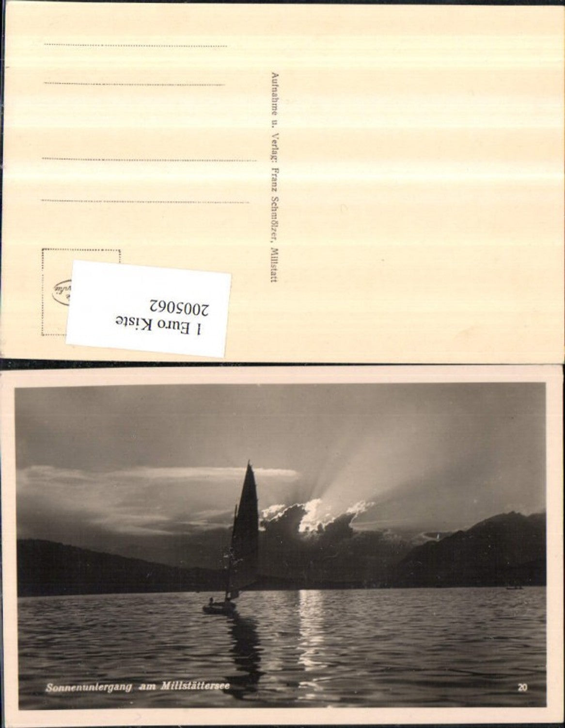 2005062,Sonnenuntergang am Millstättersee Segelboot