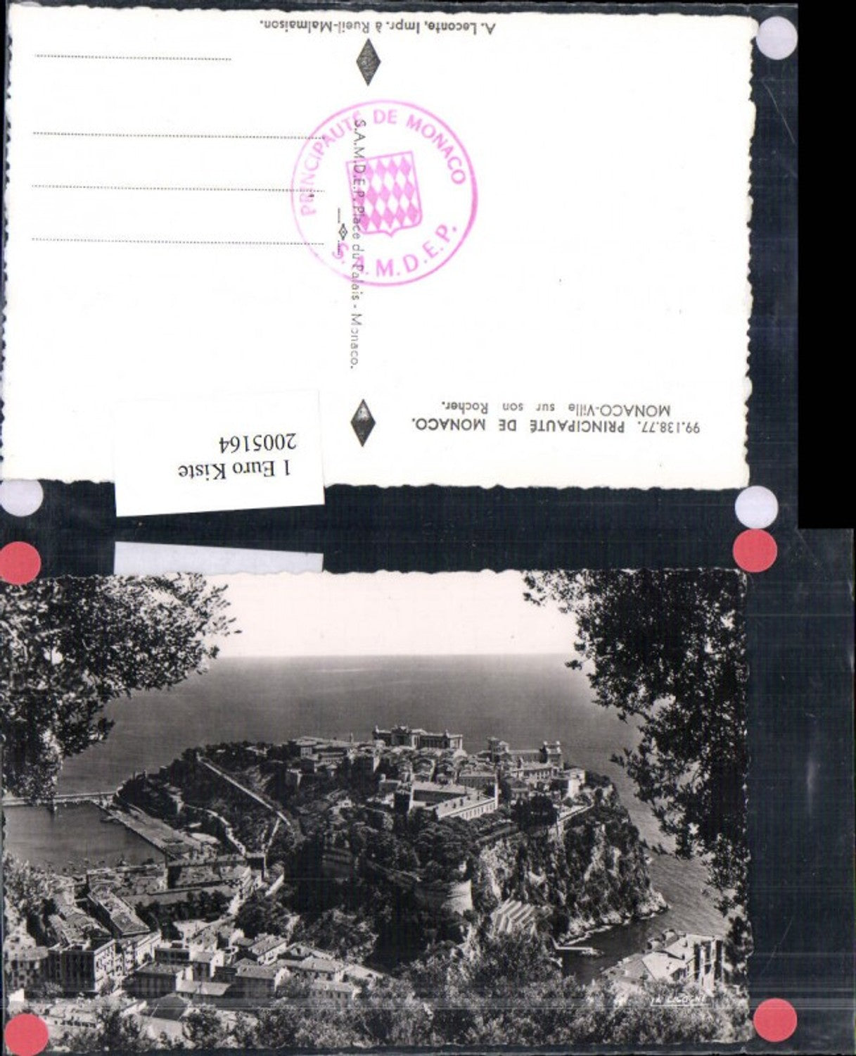 2005164,Principaute de Monaco Monaco-Ville sur son Rocher Totale