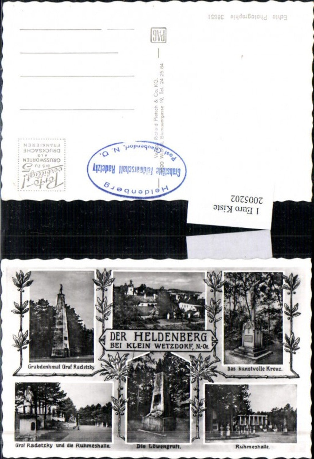 2005202,Heldenberg b. Klein Wetzdorf Totale Grabdenkmal Graf Radetzky Kreuz Ruhmeshalle Mehrbildkarte