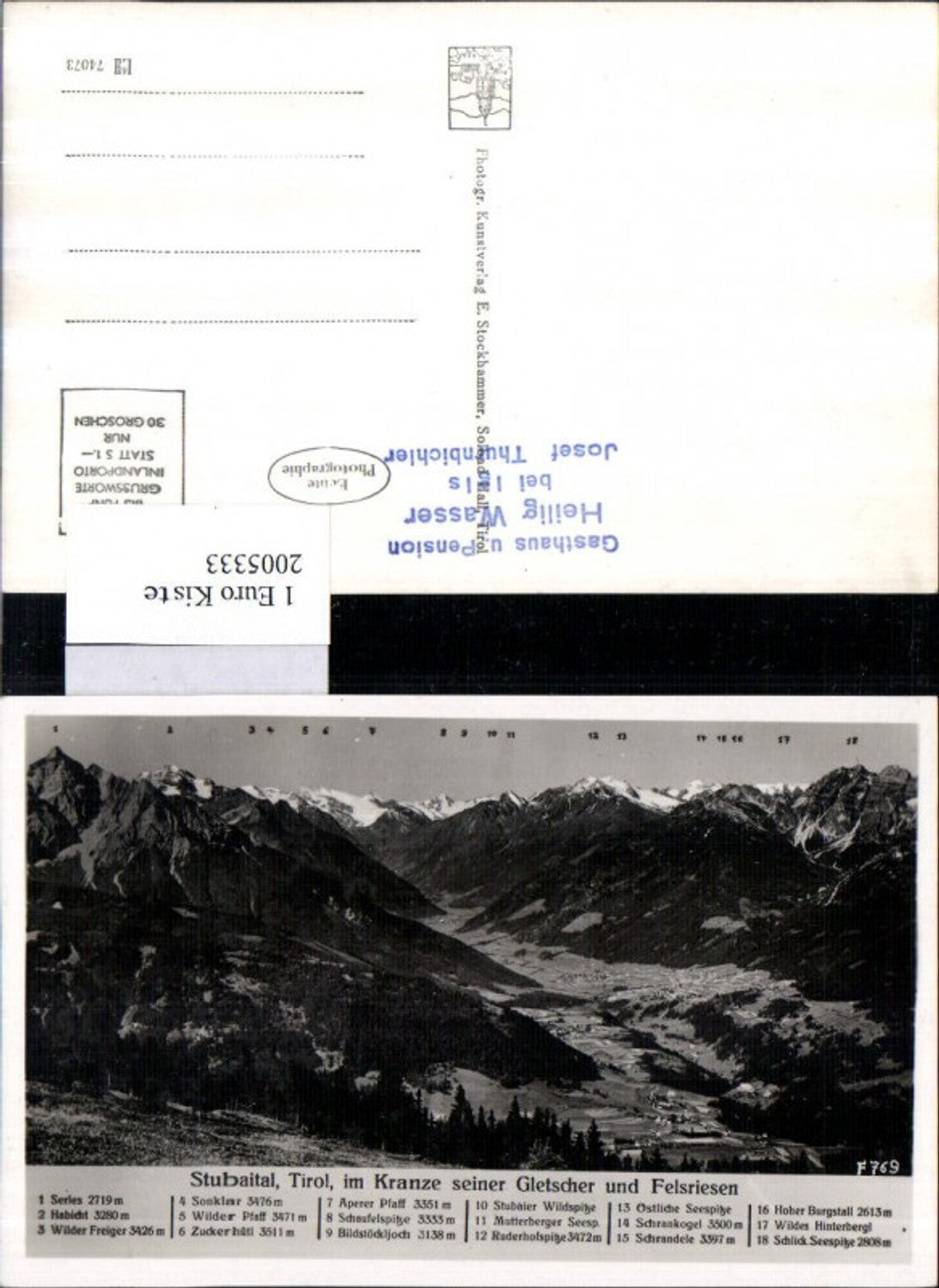 2005333,Stubaital Totale im Kranze seiner Gletscher u. Felsriesen Bergkulisse