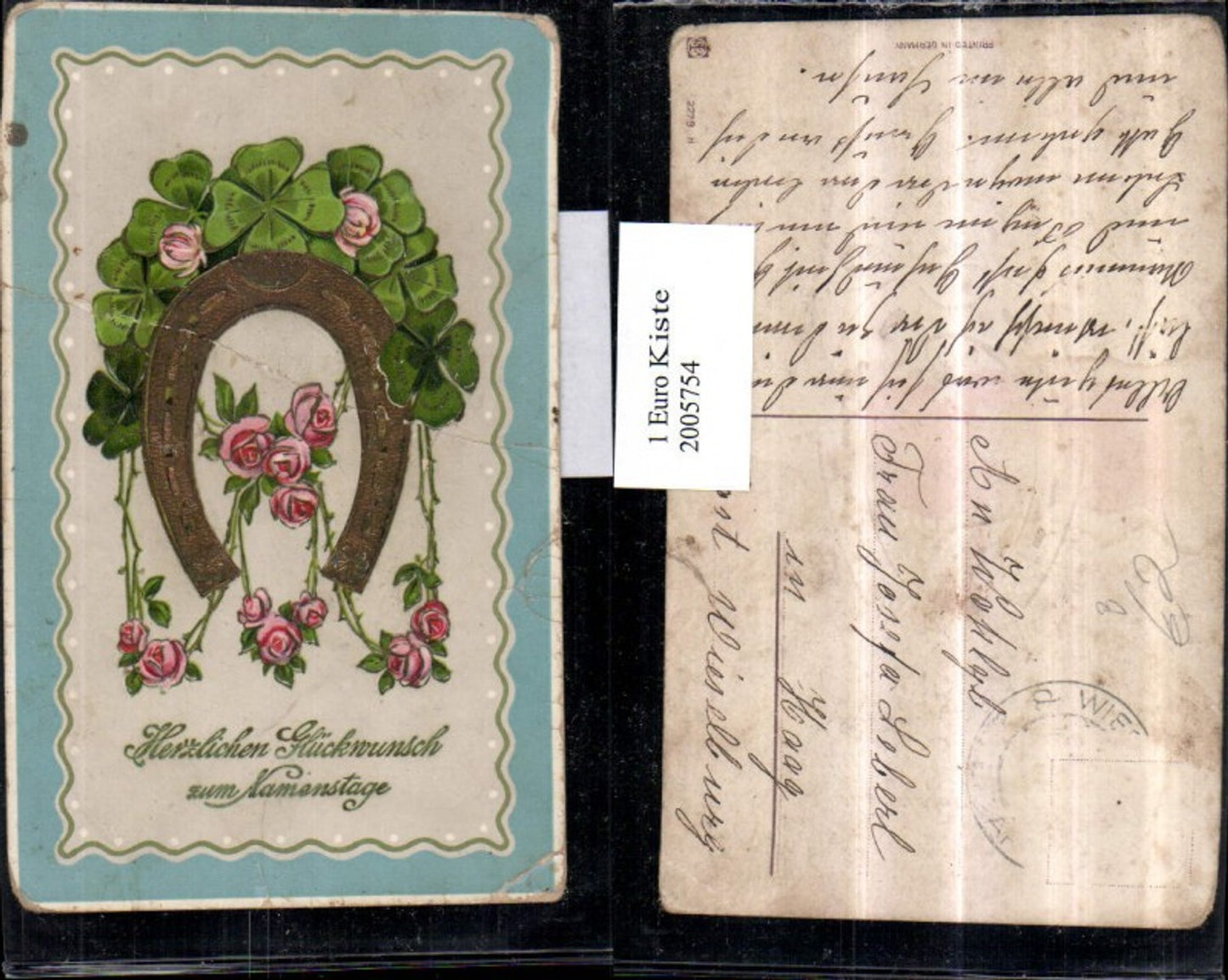 2005754,Namenstag Hufeisen Rosen Klee