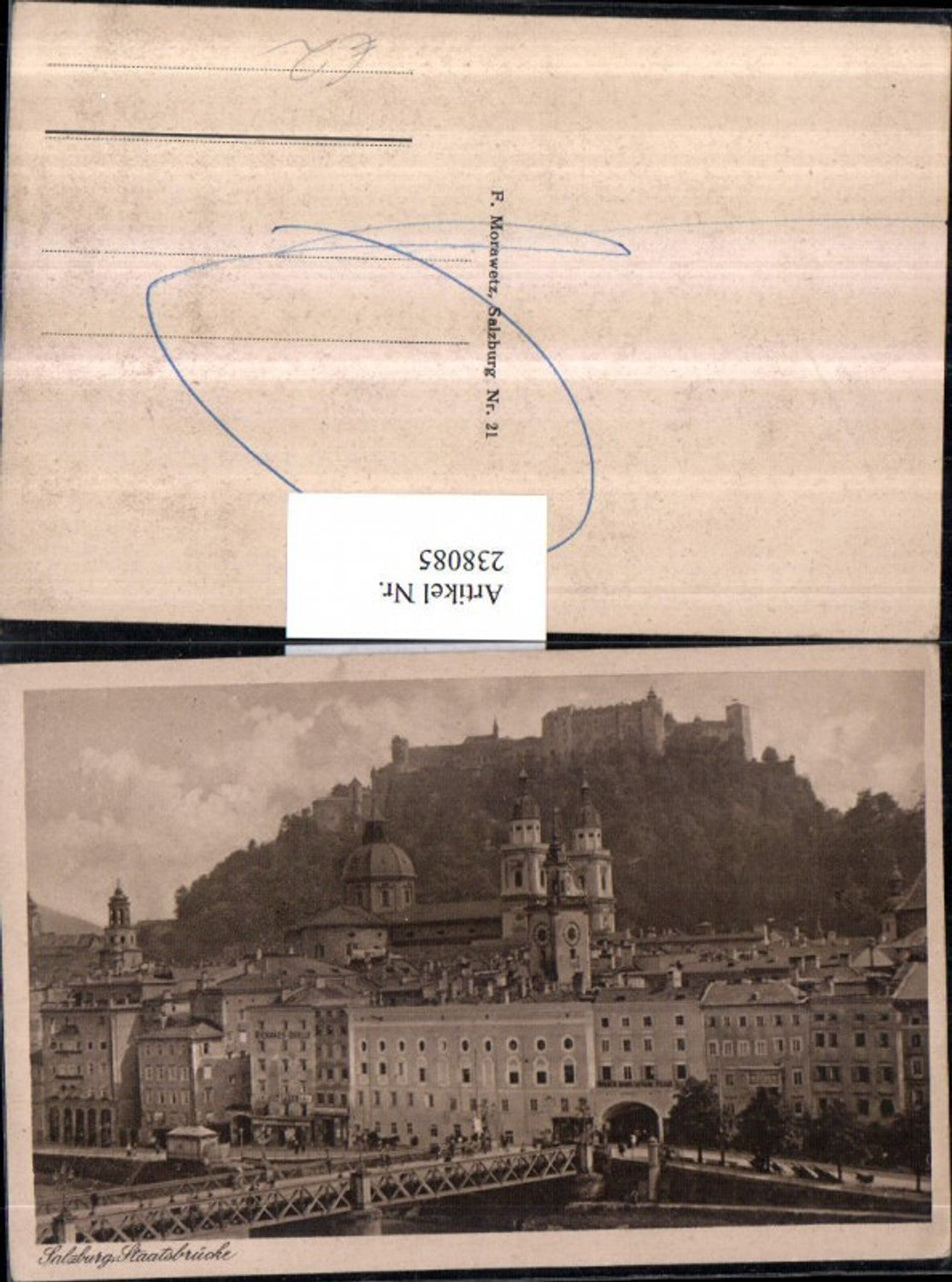 238085,Salzburg Teilansicht Festung Staatsbrücke Brücke