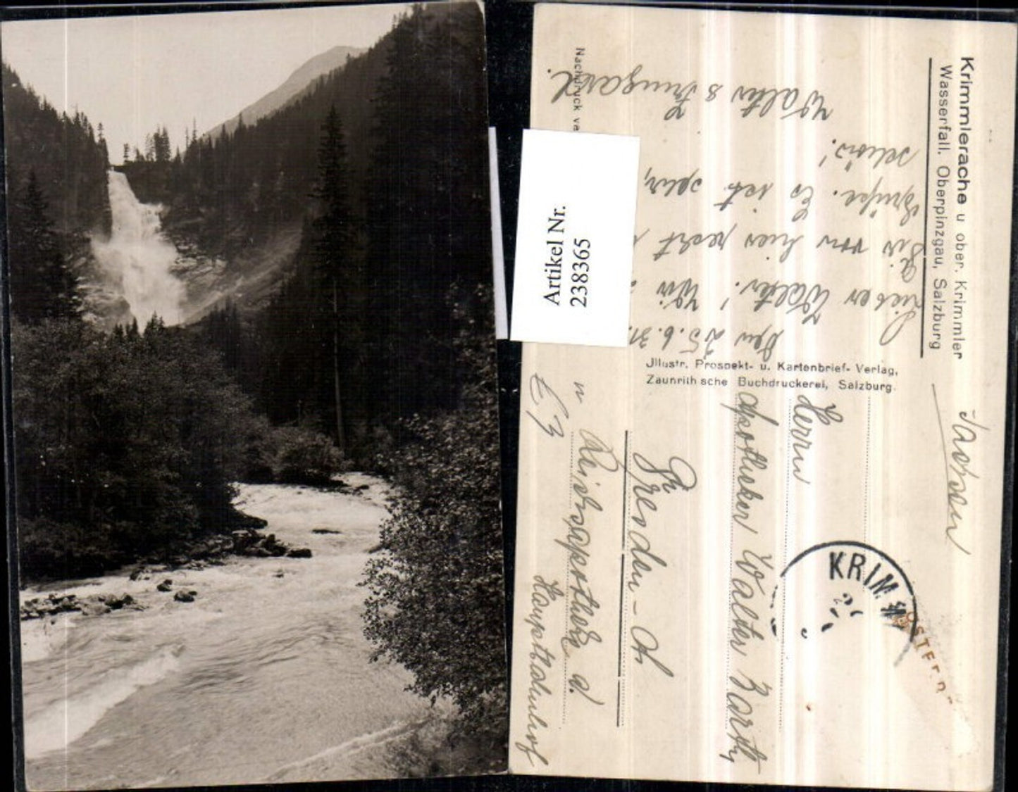 238365,Krimmlerache u. Oberer Krimmler Wasserfall b. Krimml Partie