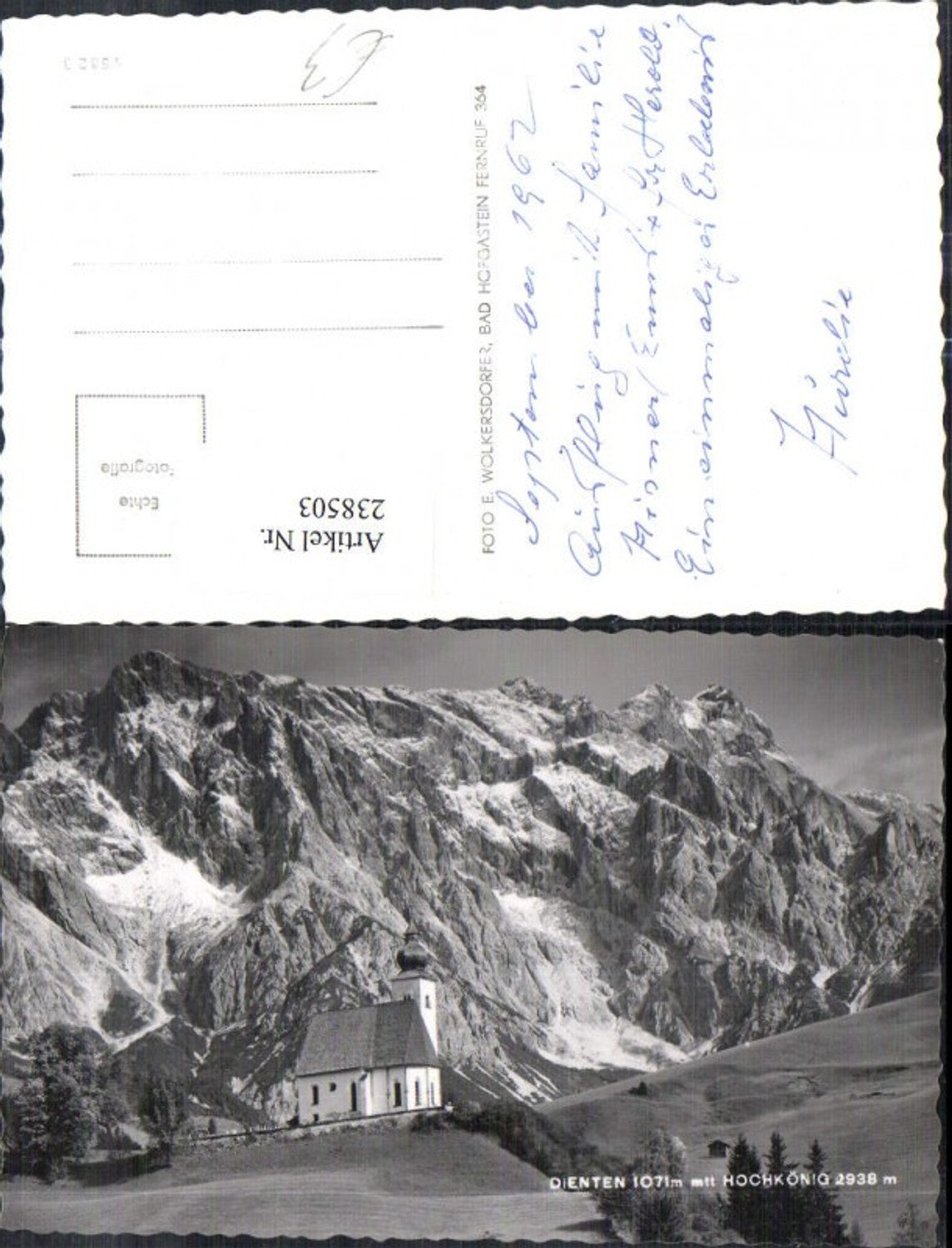 238503,Dienten Kirche m. Hochkönig Bergkulisse