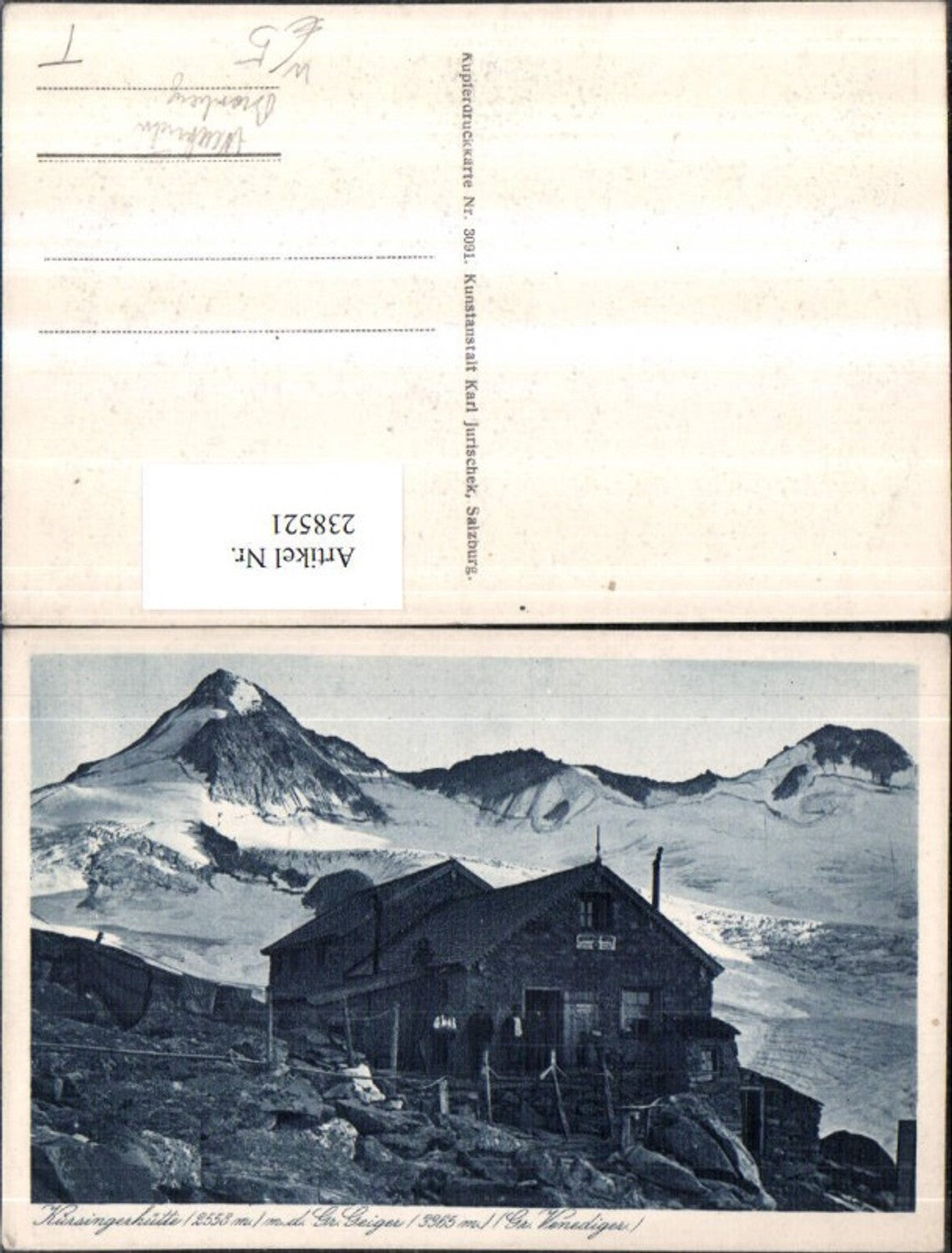 238521,Kürsingerhütte Berghütte m. d. Gr. Geiger u. Großvenediger b. Bramberg Neukirchen