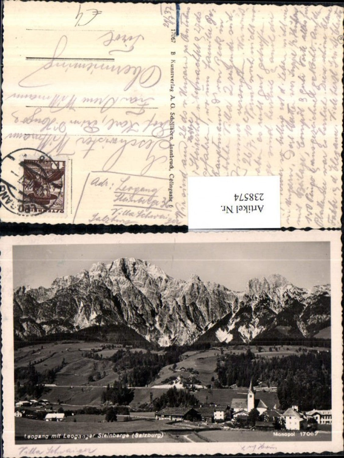 238574,Leogang m. Leoganger Steinberge Totale Bergkulisse