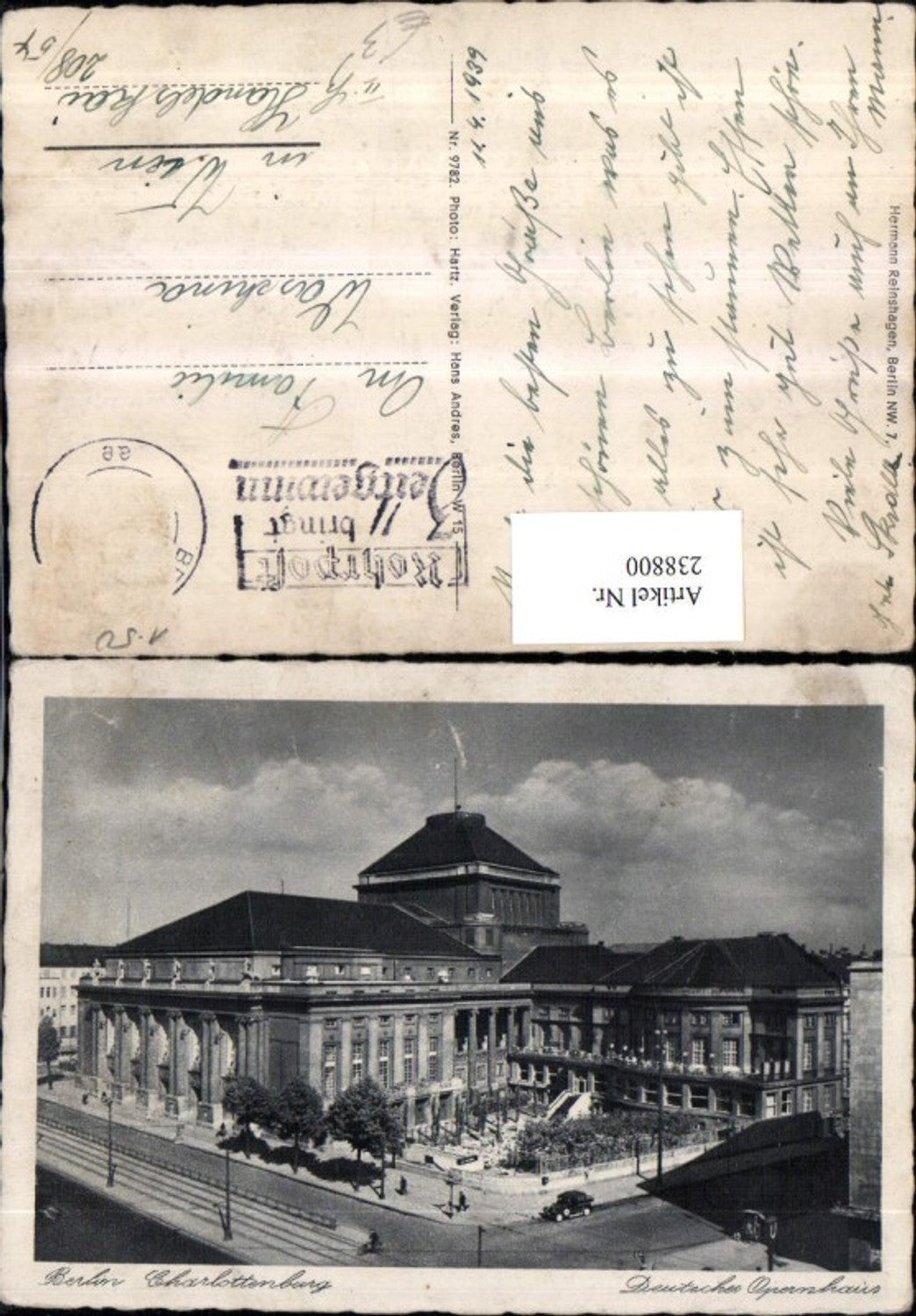 238800,Berlin Charlottenburg Deutsches Opernhaus