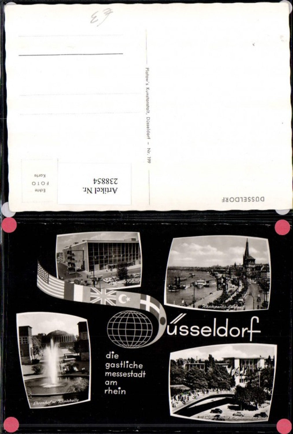 238854,Düsseldorf Die neue Halle Ehrenhof m. Rheinallee Europa-Halle Brücke Mehrbildkarte