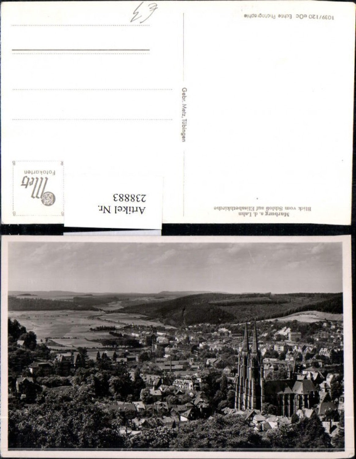 238883,Marburg an d. Lahn Totale Blick v. Schloss auf Elisabethkirche