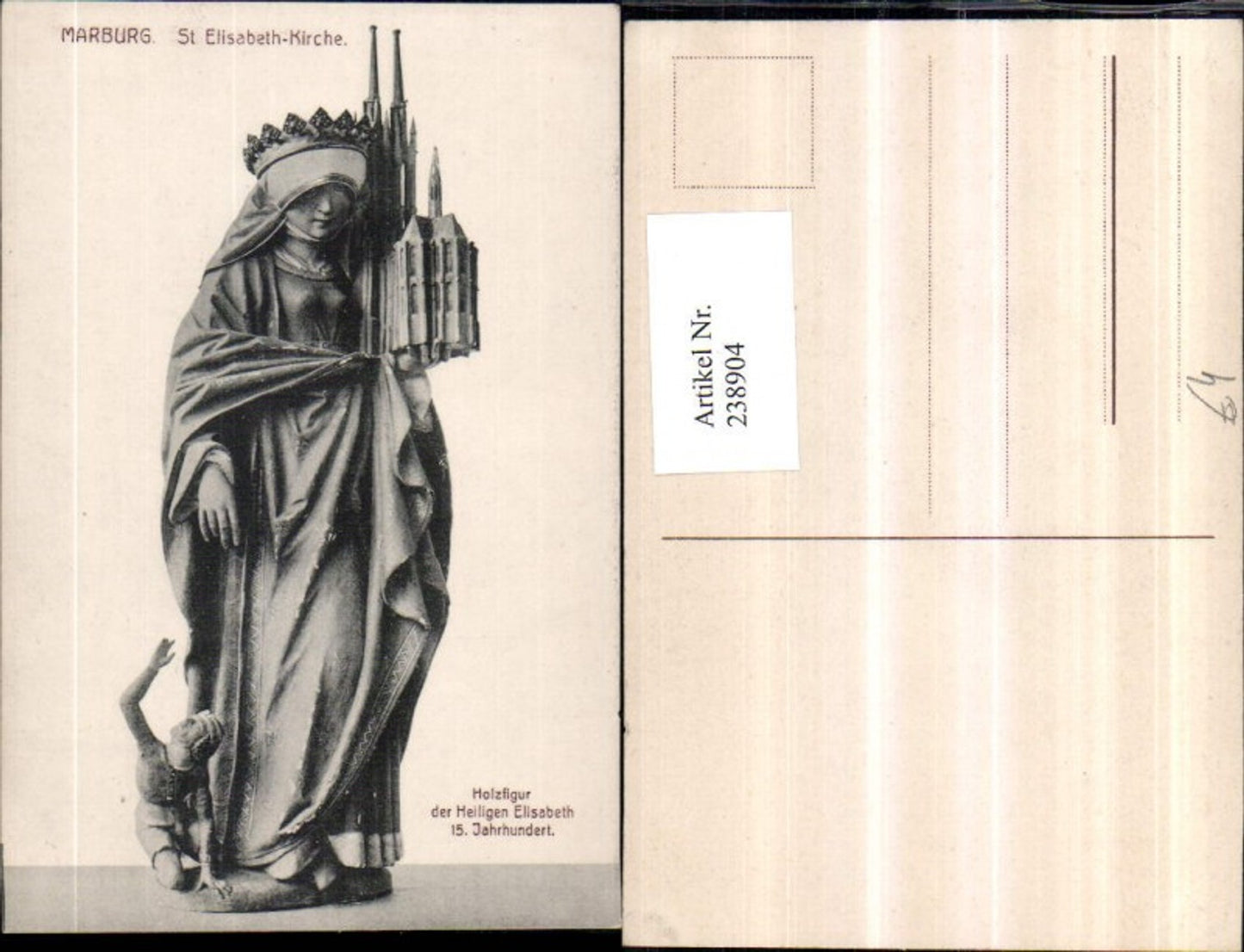 238904,Marburg St. Elisabeth-Kirche Holzfigur d. Heiligen Elisabeth